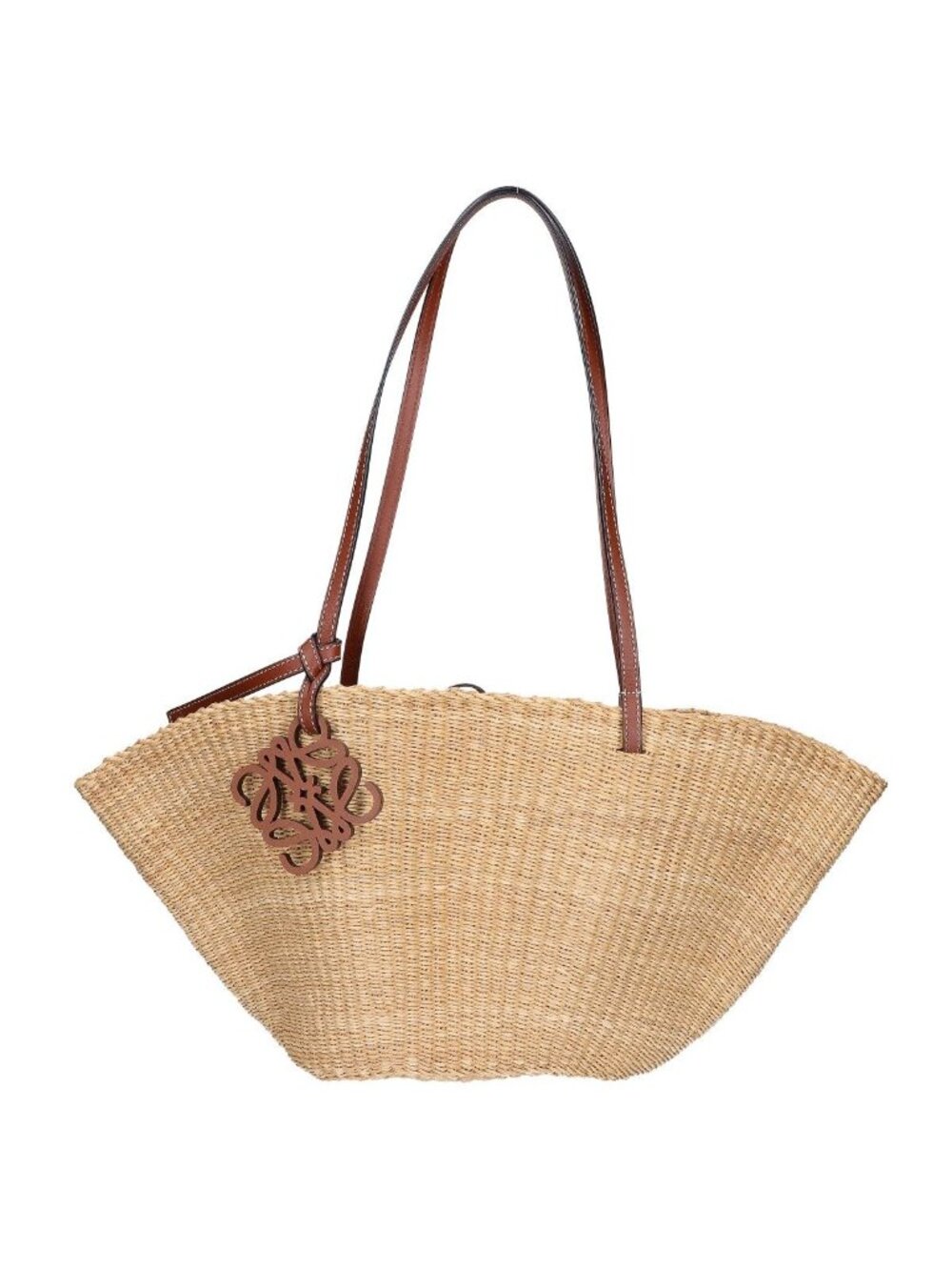 Loewe Elephant Grass & Calfskin Shell Basket Bag
